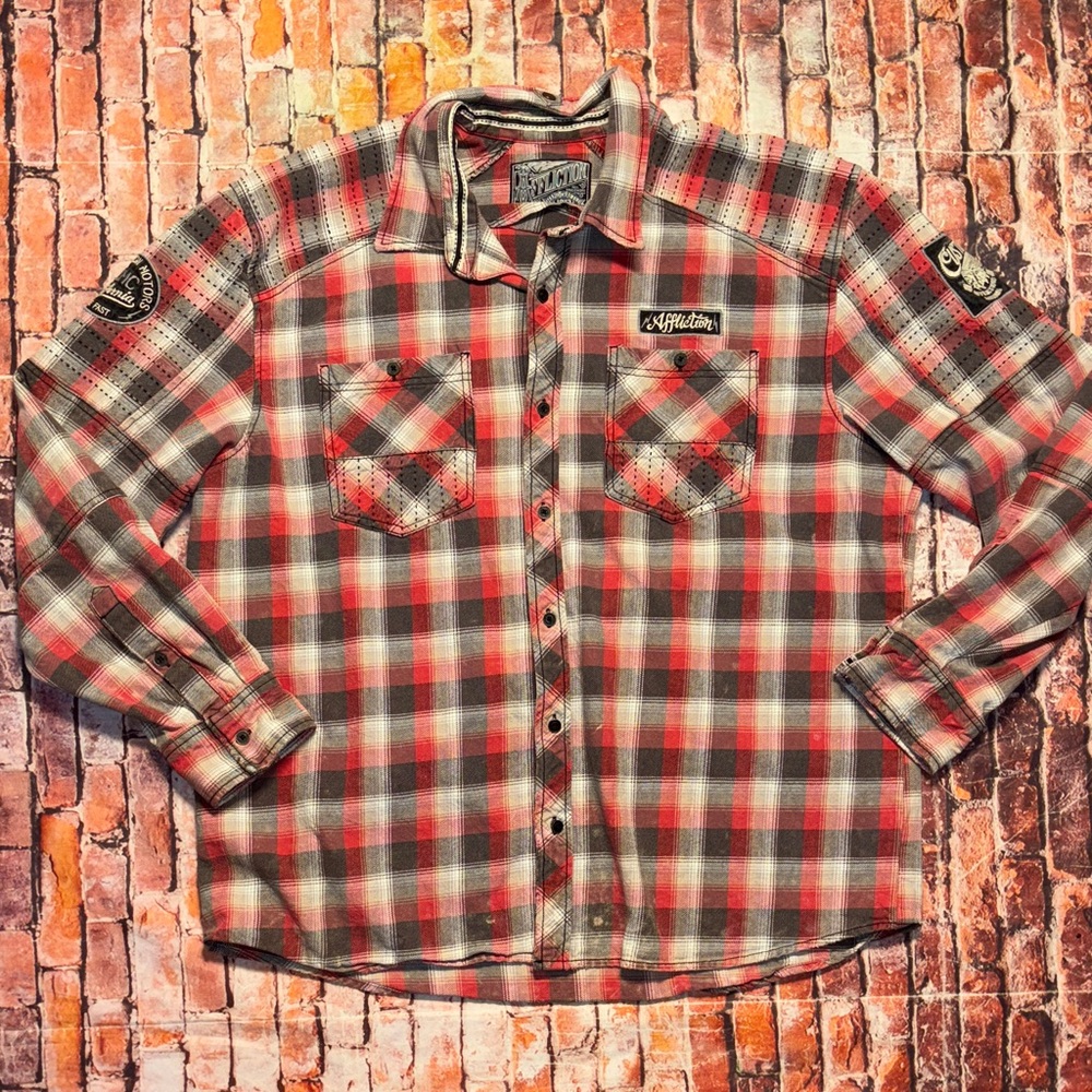 Affliction Plaid Long Sleeve Button Down